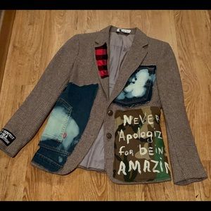 Women patchwork blazer size man 38 blazer.